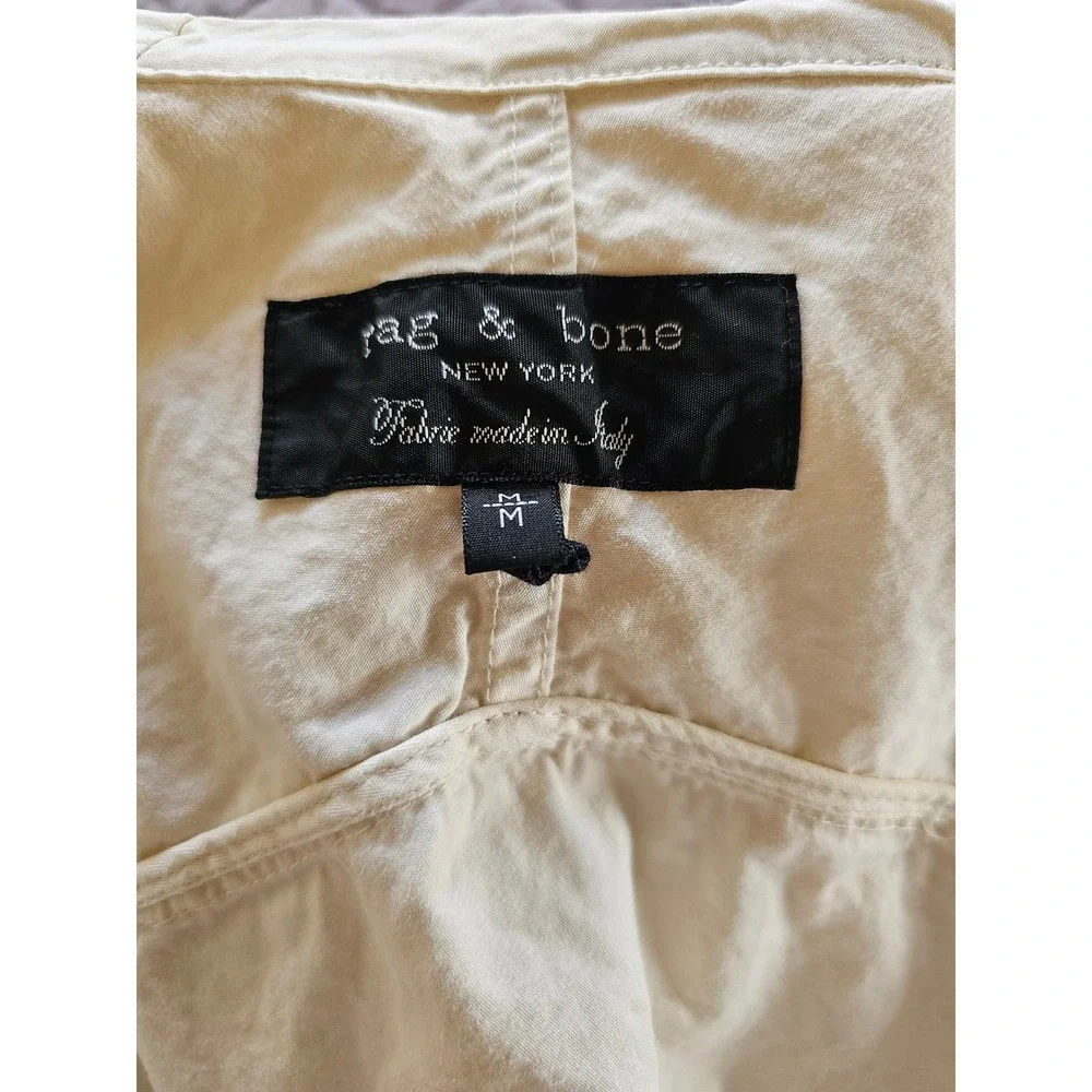 Rag&Bone Cream Off-White Tactic Multipocket Italian Cotton Streetwear Jacket szM